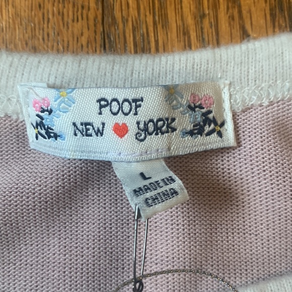 NWT Juniors Poof! Brushed Contrast Drop Raglan Sleeve Top in Pink and Grey - Picture 5 of 8